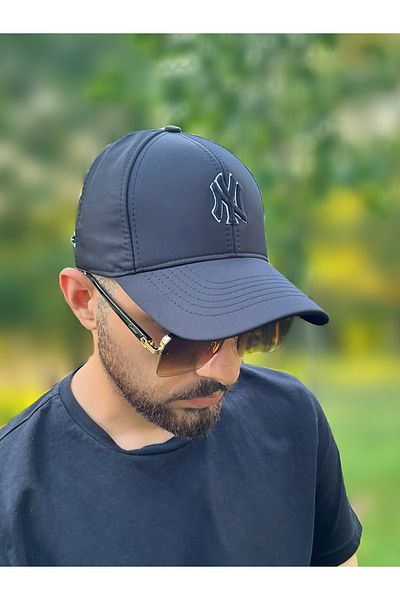 ZERAMİNE Black Micro Fabric Ny Embroidery Hat Unisex Sports Hat