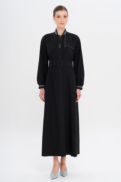 Olcay Rib Detailed Unlined Modal Overcoat Black 6744