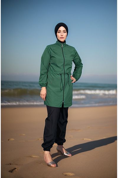 dilber fashion Bone Bag and Drawstring Waist Hijab Swimsuit Set