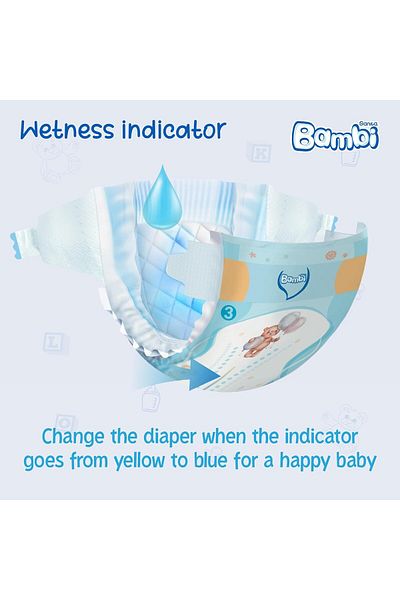 Sanita Bambi Sanita Bambi Diapers Mega Pack - Size 3, Medium, 11-6 kg, 104 Diapers