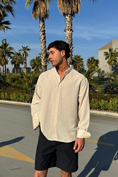 Flaw Wear قميص Chill Cozy Relax Fit باللون البيج