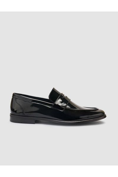 Cabani 100% Genuine Leather Black Patent Leather Men's Classic Shoes