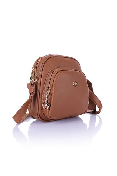 Getcho Tondela Tan Women's Crossbody Bag Small Size Double Zipper Lightweight Structure Stylish Model for Daily Use