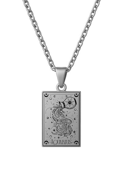 ArtinArt Aquarius Tarot Necklace |   316L Anti-Tarnish Steel