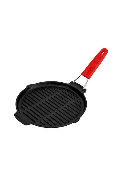 Lava Cast Round Shallow Grill Pan with Silicone Wire Handle Diameter(Ø)23cm