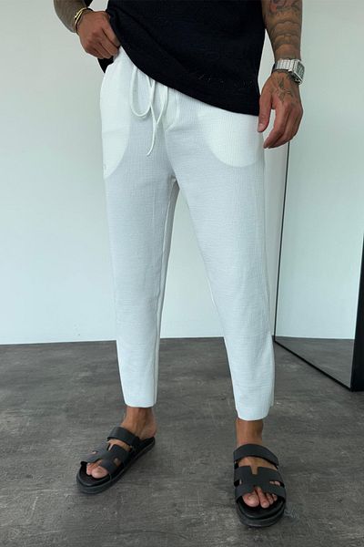 MADZEYMODA Boyfriend Molded White Jogger για άνδρες