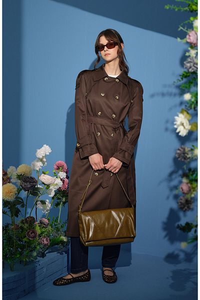 Fatma Atasoy Oversize Bitter Brown Trench Coat