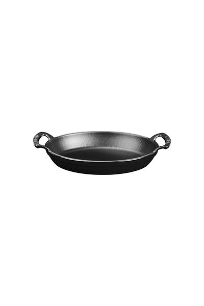 Lava Cast Iron Oval Pan Cast Iron Solid Double Handle Size 19X14Cm.