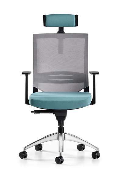 Bürotime Cozy Başlıklı Çalışma Koltuğu - Sabit T Kol - Alüminyum Ayak - Mint ...