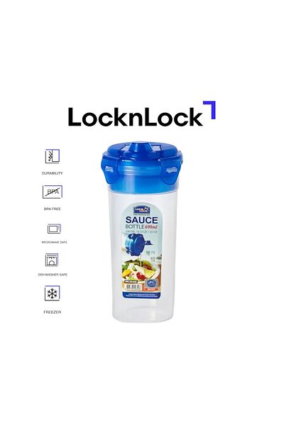 locknlock 690ml Round Sauce Mixer Bottle with Drainer Grate