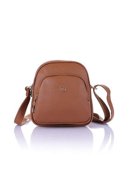 Getcho Tondela Tan Women's Crossbody Bag Small Size Double Zipper Lightweight Structure Stylish Model for Daily Use