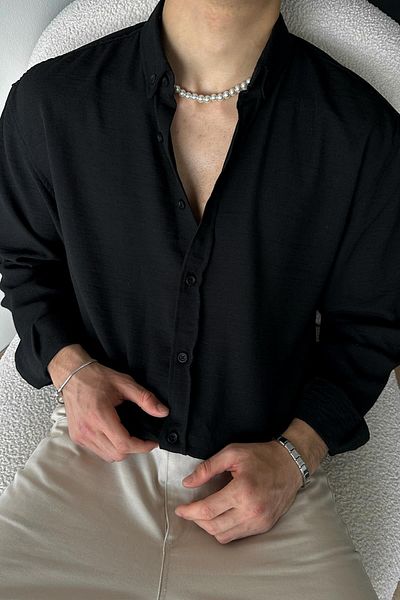 Flaw Wear Chill Cozy Relax Fit Black Shirt