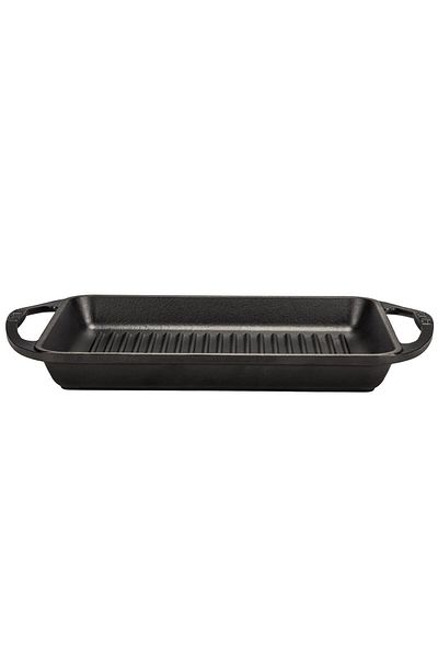 Lava Casting Rectangular Grill Pan Cast Iron Solid Double Handled Dimensions 26x32cm.