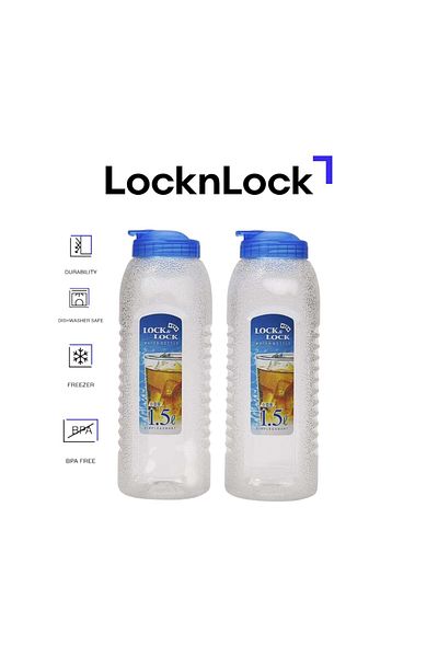 locknlock Aqua 1.5 Liter Water Bottle Set (2pc) - BPA-Free, Durable & Perfect for Outdoor Adventures