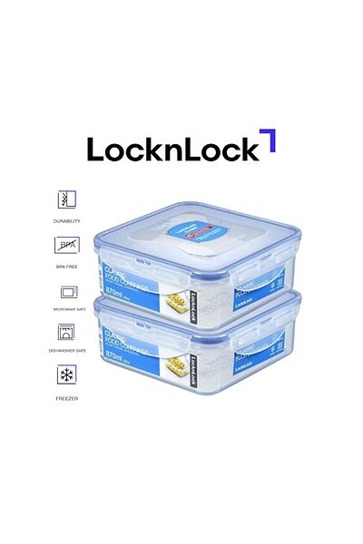 locknlock Classic Airtight Squared Containers 870ml Set of 2