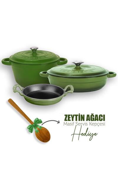 Lava Döküm 3x New Heritage Serisi Döküm Demir Tencere Tava Seti