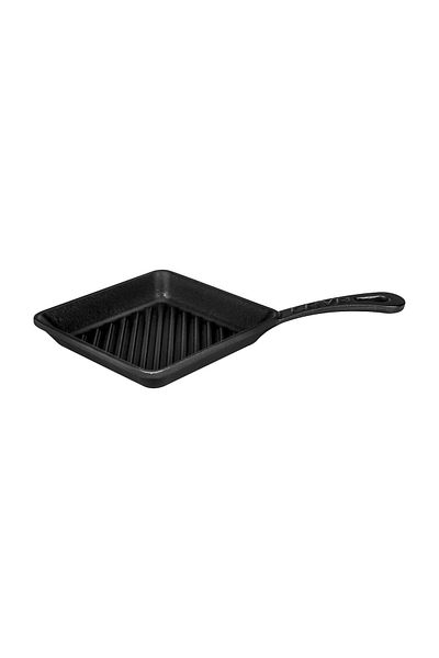 Lava Cast Mini Square Grill Pan Cast Iron Solid Handle Size 16x16cm