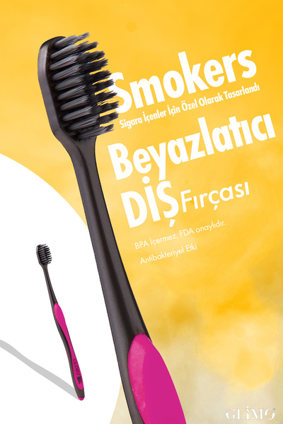 Glimo Smokers Beyazlatıcı Diş Fırçası | Sigara & Çay Lekelerine Karşı | Plak ...