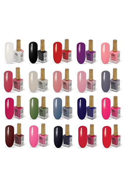 global fashion مجموعة طلاء أظافر ١٥ مل - تجف في الهواء، نباتية، تدوم طويلًا، مقاومة للتشقق - ٢٠ لونًا نابضًا بالحياة، مانيكير وباديكير