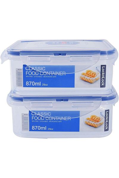 locknlock Classic Airtight Squared Containers 870ml Set of 2