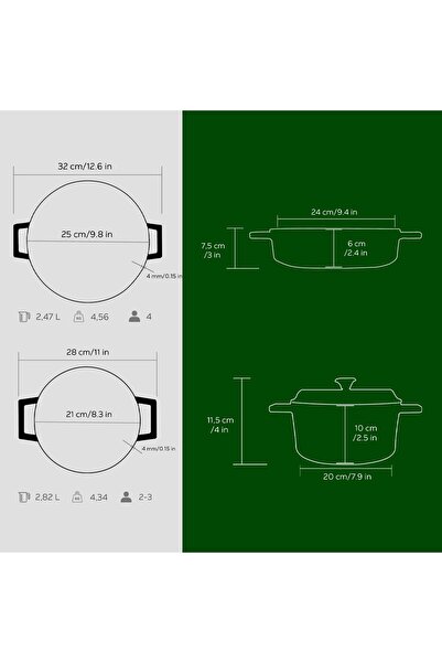 Lava Döküm 2x Trendy Serisi 5 Parça Tencere Seti