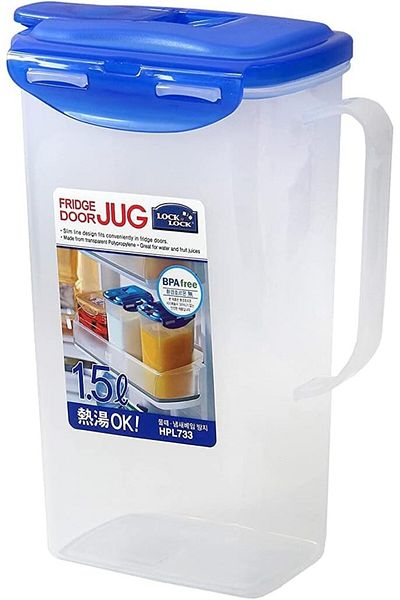 locknlock 1.5L Fridge Door Jug with Resealable Flip-Top