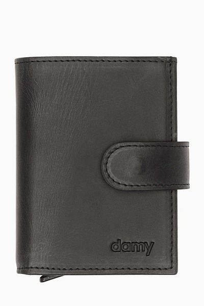 DAMY Genuine Leather Mechanized 615Cr Card Holder - Black