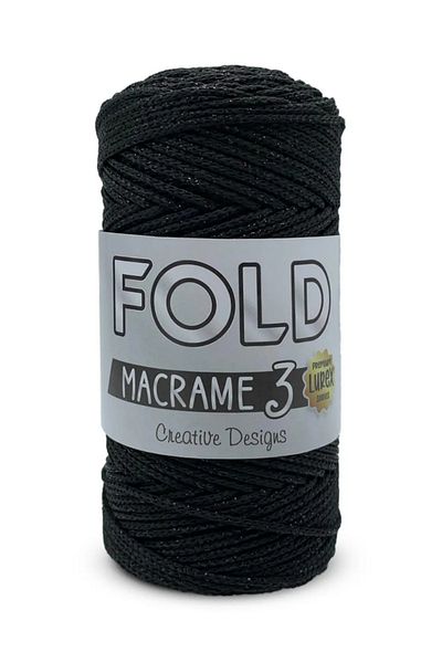 FOLD No:3 270 Μαύρο Σατέν Πολυεστερικό Μακραμέ Νήμα - 1 Mm 100 gr 115 M Σουπλά Τσάντα Νήμα
