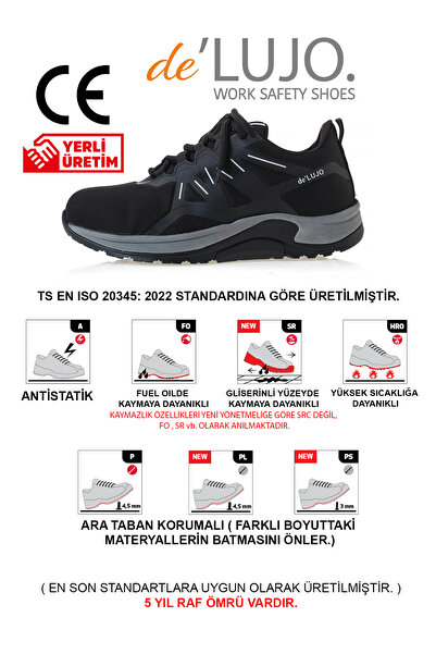 De'Lujo de LUJO. CANYON S1S İŞ AYAKKABISI FIBERGLASS BURUN KEVLAR ARA TABAN S...