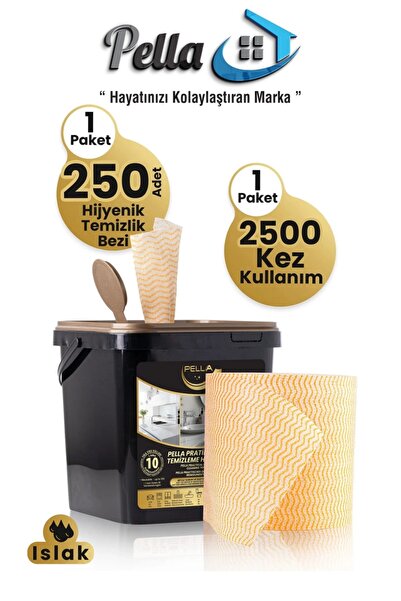 Pell By Erwa Pella Islak Yüzey Temizleme Havlusu, Hijyenik Temizlik Bezi, 250...