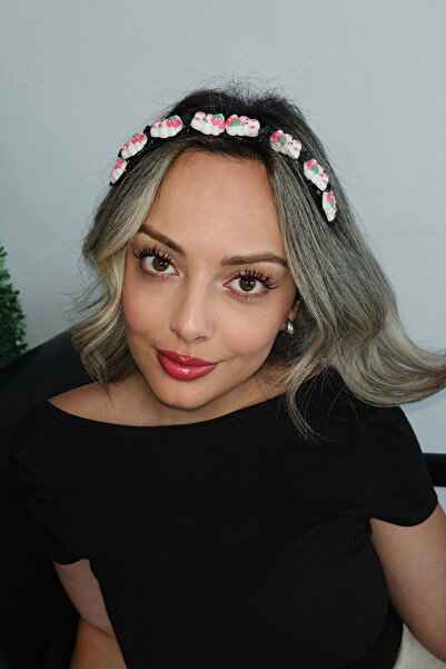 TAKIŞTIR Coroană pentru păr în formă de iepure de culoare alb-negru