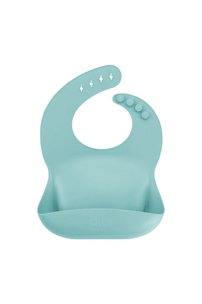 OiOi Unisex Baby Basic Silicone Bib Aqua Green