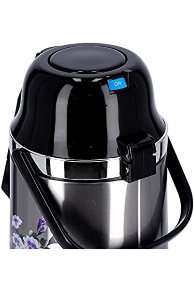 Olsenmark 2.5l Stainless Steel Vacuum Flask | Pump Action, Hot & Cold, Lockable, Indoor/outdoor Use