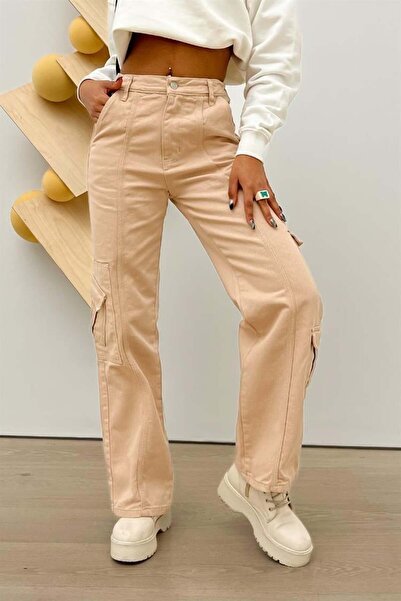 Flaw Wear Blugi largi bej cu buzunar