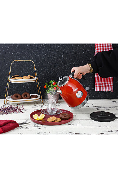 Zilan Zln7033 | Retro Su Isıtıcısı | 1,7l Kapasite Katlle | 2200w | Şık Kırmızı Retro Tasarım