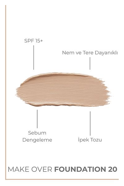 Sheida Maximum Concealer & Long Lasting Spf15 Liquid / Liquid Foundation - 40 ml - No:20