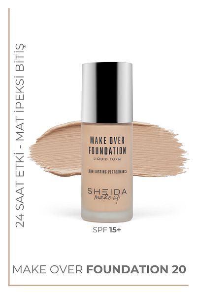 Sheida Maximum Concealer & Long Lasting Spf15 Liquid / Liquid Foundation - 40 ml - No:20