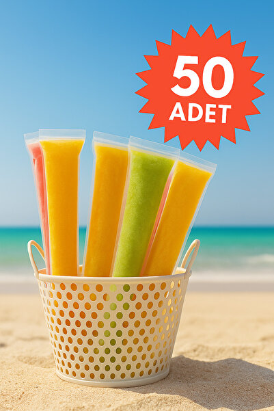 Dekals 50 Adet Buzella   Poşeti Ev Yapımı Dondurma Poşeti Smoothie Meyve Suyu Poşeti