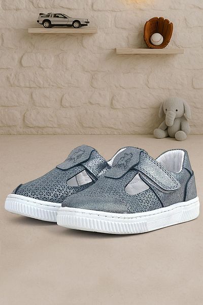 Rakerplus Bheem Genuine Leather Baby Sneaker - Silver Glitter and Velcro Sandals