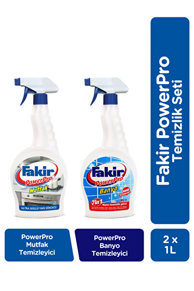 Fakir Temizlik Seti | Mutfak + Banyo Temizleyici 1L | Nano Güç & Yağ Sökücü