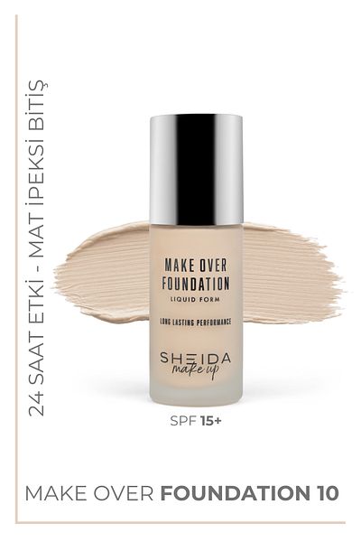 Sheida Maximum Concealer & Long Lasting Spf15 Liquid / Liquid Foundation - 40 ml - No:10