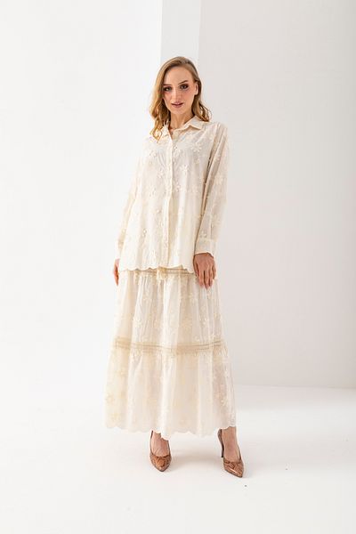 VUNTAL Women's Linen Skirt Set