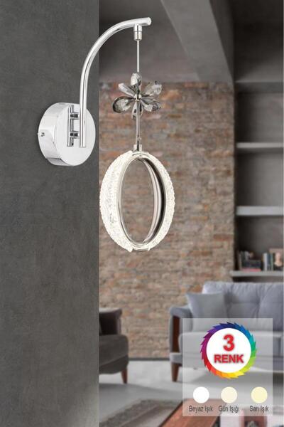 İstanbul Avize İstanbul Avize Zeus Aplik Gümüş 3 Renk Ledli Modern Led Avize