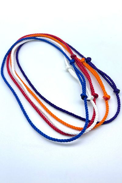 Concept HuBuTU 5 Pieces Purple Red Orange Saks Blue White Twisted Rope Simple and Stylish Summer Anklet Set