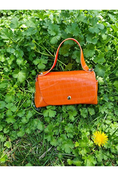 YMZBAG Mini Orange Crocodile Handbag