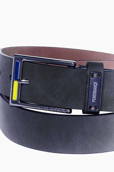 Fenerbahçe Δερμάτινη σουέτ αθλητική ζώνη Navy Blue - Ha097eds23