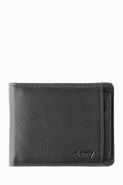 DAMY Genuine Leather Men's Wallet with Removable Compartment 340mg - Black