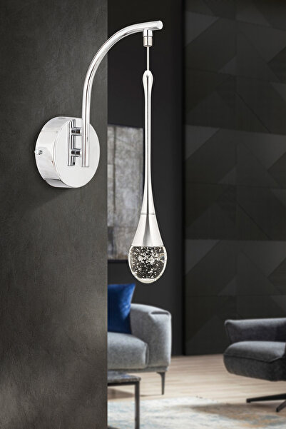 İstanbul Avize İstanbul Avize Aplik Mercure Tekli Gümüş Ledli 3 Renk Modern Led Aplik