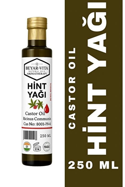 BEYARVİTA Hint Yağı 250 ml – Soğuk Sıkım – Cam Şişe – Katkısız - Castor Oil -