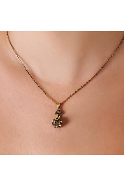 Atelier LEO Handmade Jewellery KAZ AYAĞI ANTRASİT BAKIR EL YAPIMI KRİSTAL TAŞ...